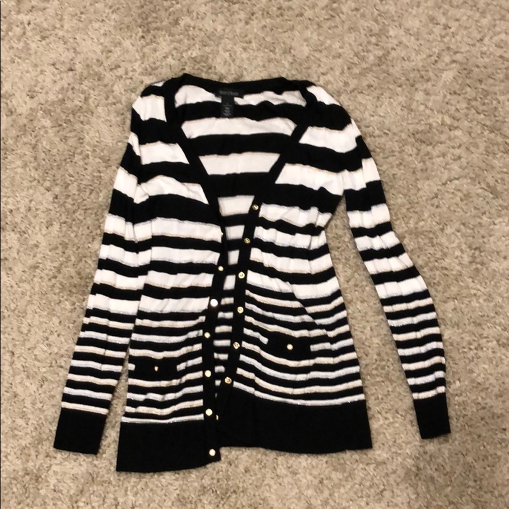 White house black market button snap cardigan